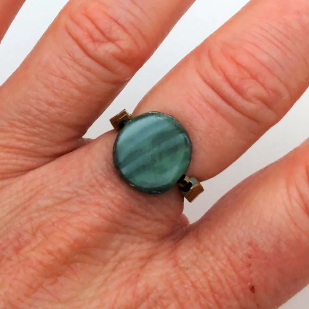 Emerald Green Medallion Ring